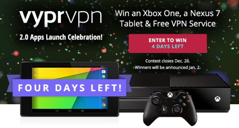 Only 4 Days Left to Enter The VyprVPN 2.0 Giveaway!