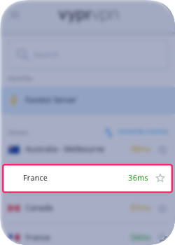 3. Select France from the list
