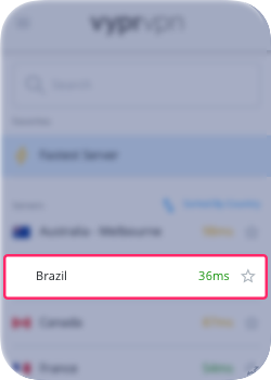 3. Wählen Sie Brasilien aus der Liste aus